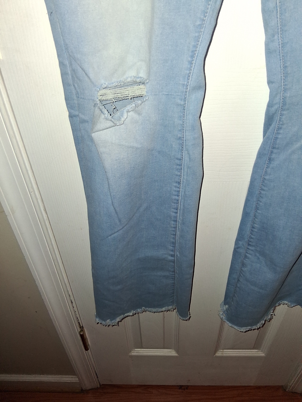 YMI Light Blue Distressed Flare Jeans - Picture 2 of 6